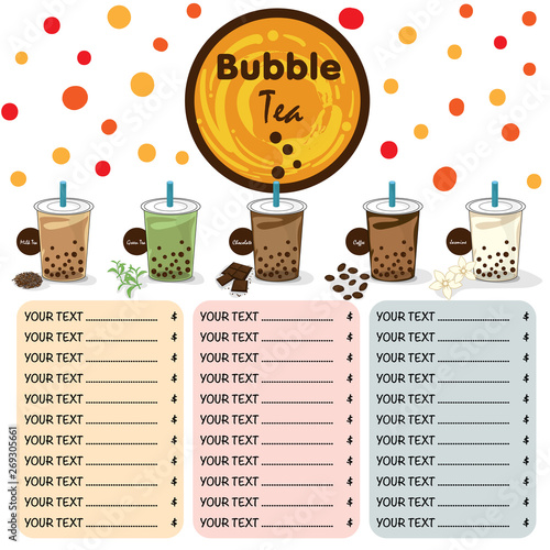 bubble tea menu graphic template