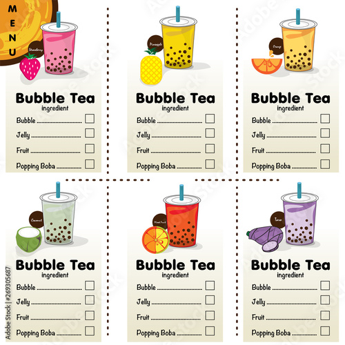 bubble tea menu graphic template