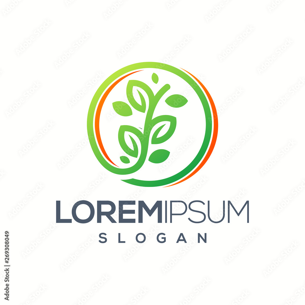 circle leaf logo design circle leaf logo design