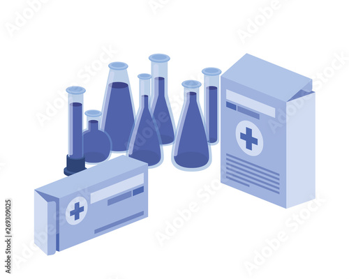 laboratory instruments in white background