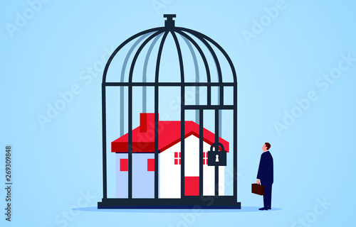 Locked house inside the cage