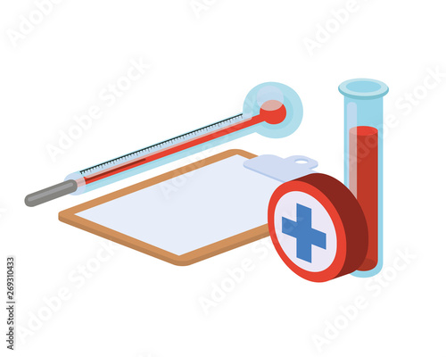 laboratory instruments in white background