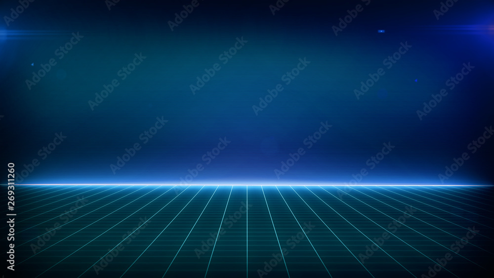 Retro Sci-Fi Background Futuristic landscape of the 80`s. Digital Cyber Surface. Suitable for design in the style of the 1980`s Retro Sci-Fi Background Futuristic landscape of the 80`s. Digital Cyber Surface. Suitable for design in the style of the 1980`s
