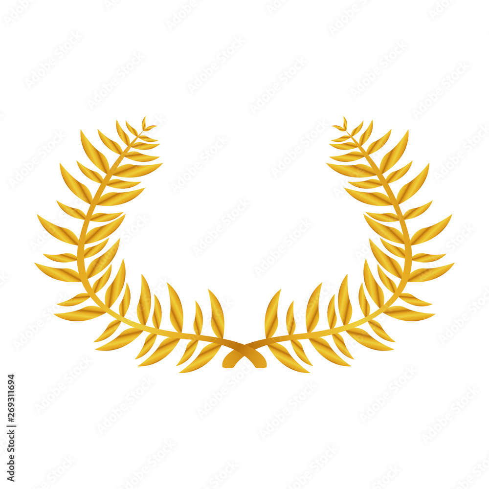 Isolated golden laurel wreath on a white background - Vector Isolated golden laurel wreath on a white background - Vector