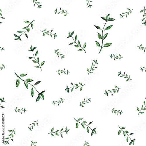 Watercolor basil pattern