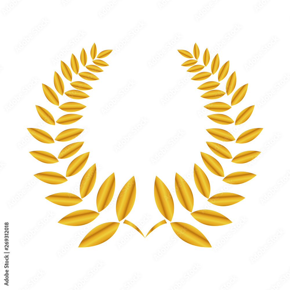 Isolated golden laurel wreath on a white background - Vector Isolated golden laurel wreath on a white background - Vector