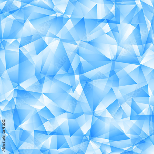 Abstract light blue polygonal triangle geometric vector background illustration with gradient