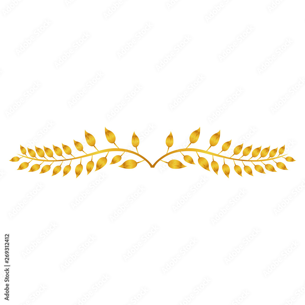 Isolated golden laurel wreath on a white background - Vector Isolated golden laurel wreath on a white background - Vector