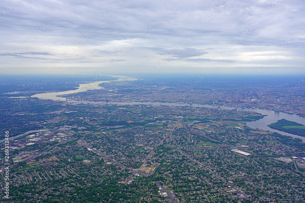 Aerial view of the skyline of the city of Philadelphia and the surrounding areas in Pennsylvania, United States Aerial view of the skyline of the city of Philadelphia and the surrounding areas in Pennsylvania, United States