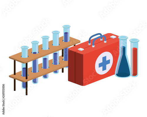 laboratory instruments in white background