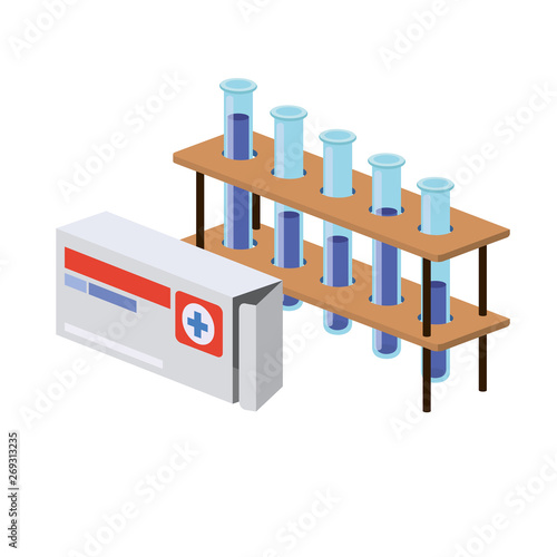 laboratory instruments in white background
