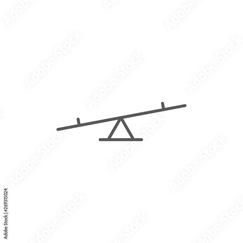 Seesaw game vector icon, isolated on white background