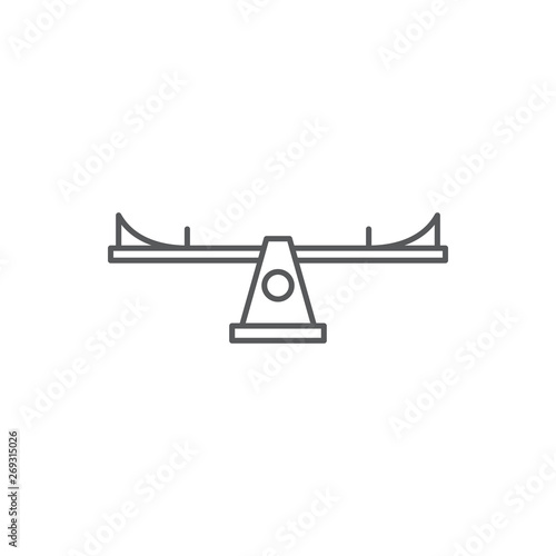 Seesaw game vector icon, isolated on white background