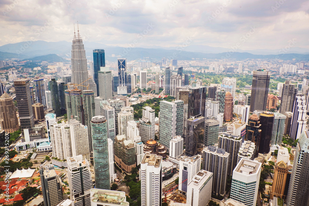 Kuala Lumpur city landscape view of skyline top view cityscape at Kuala Lumpur Malaysia Asian