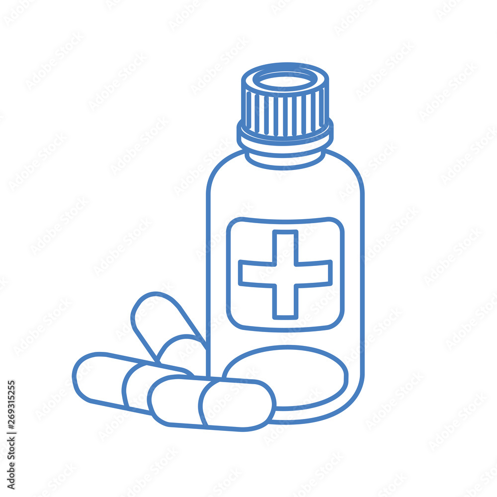 Obraz premium medicine drugs on white background