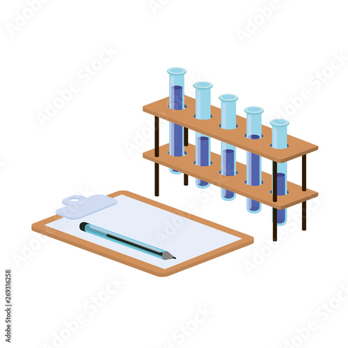 laboratory instruments in white background