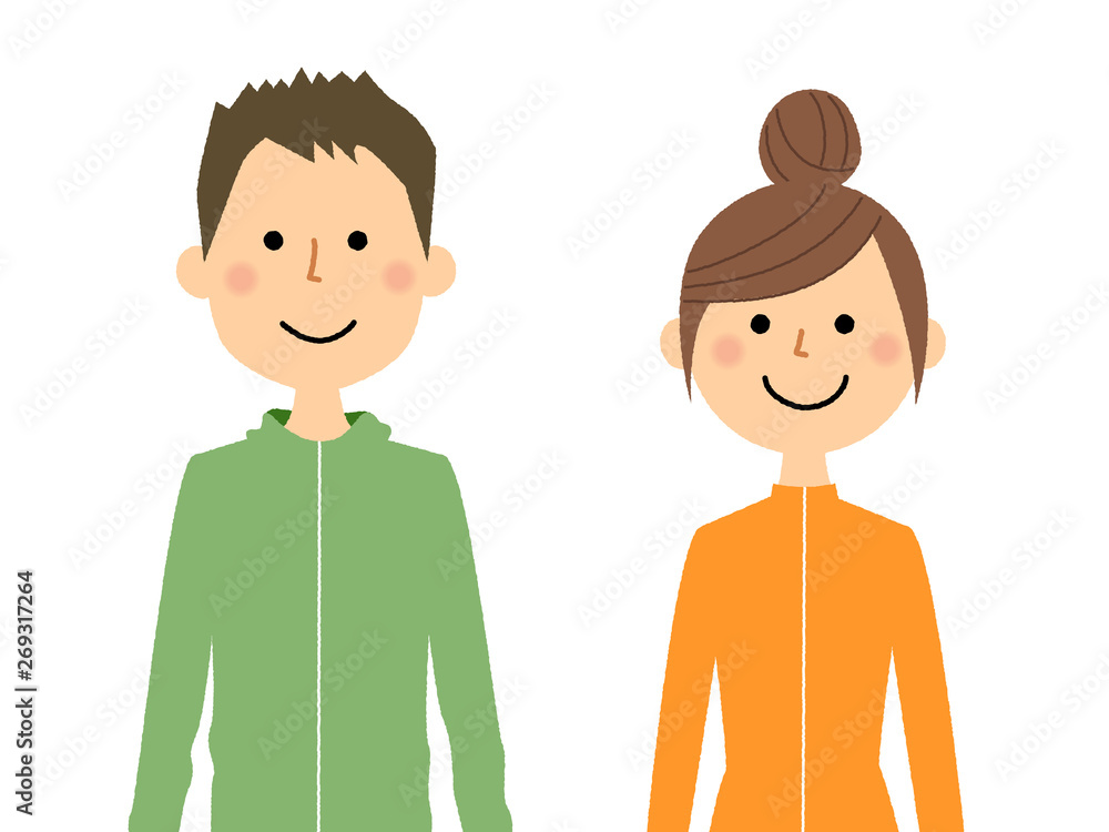 若いカップル　スポーツウェア