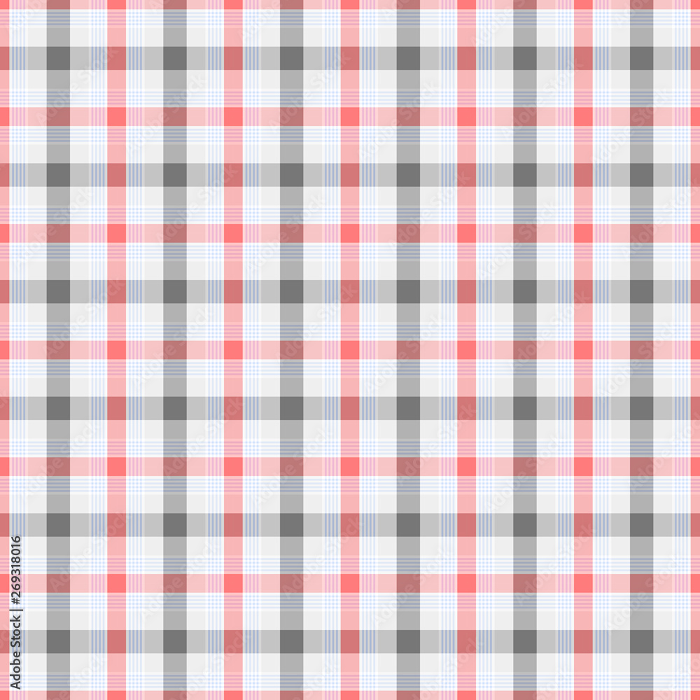 Tartan Vector Seamless Patterns, Pink And Grey Tartan Vector Seamless Patterns, Pink And Grey