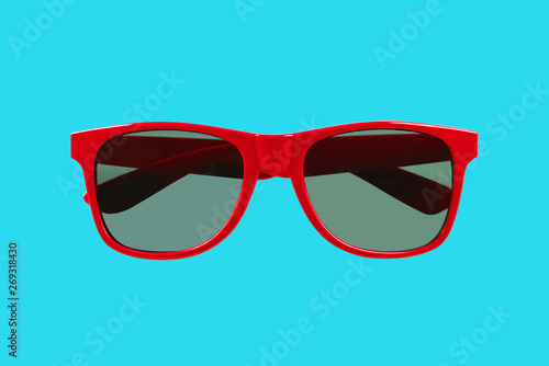  Sunglasses on blue background