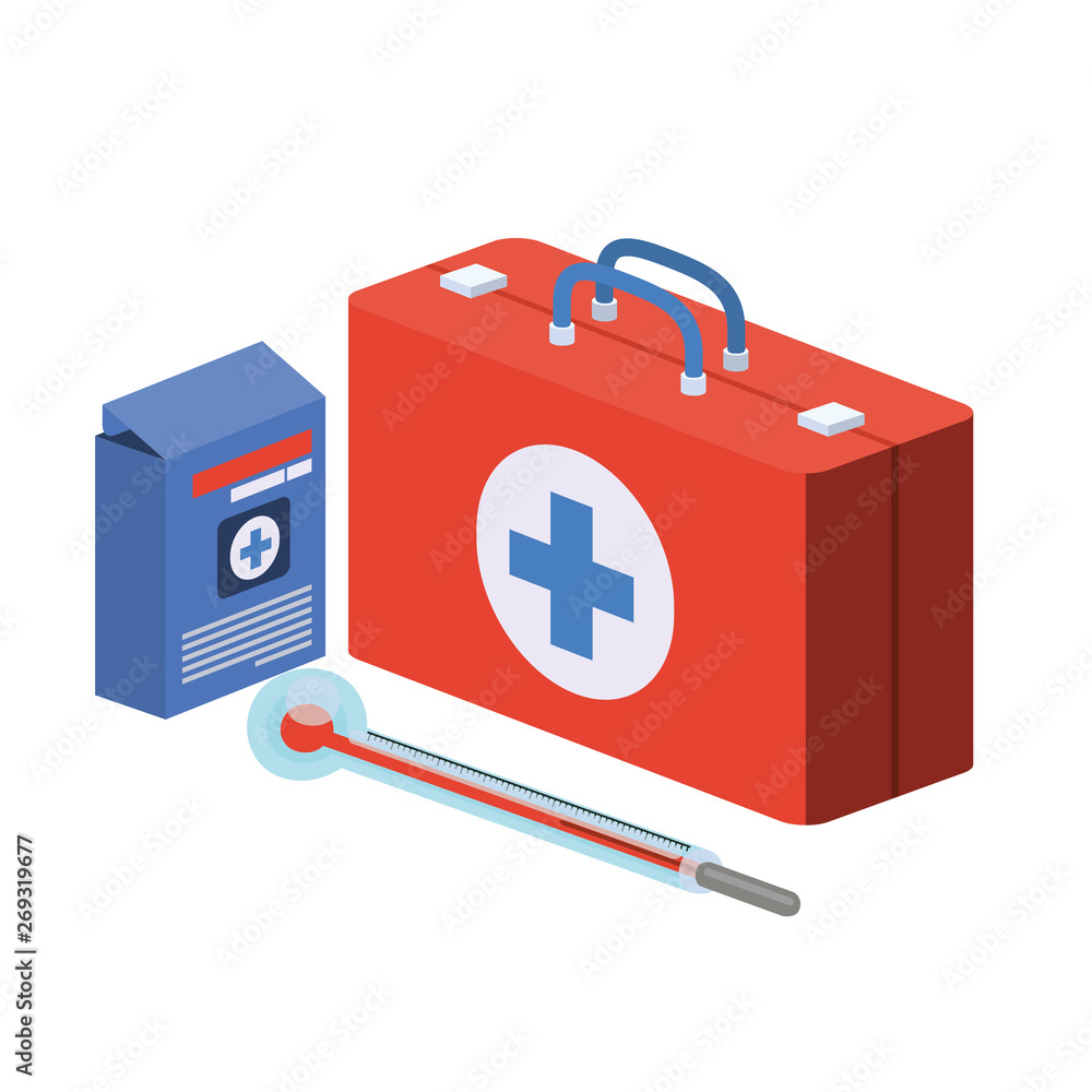 first aid kit on white background first aid kit on white background