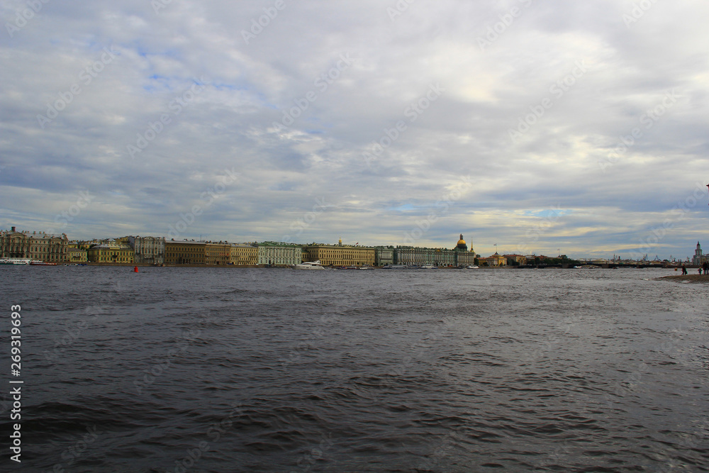 View of the Trinity Bridge from the Neva River