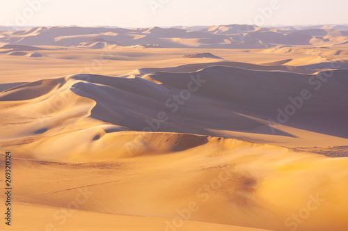 Golden sand in Sahara desert in Egypt