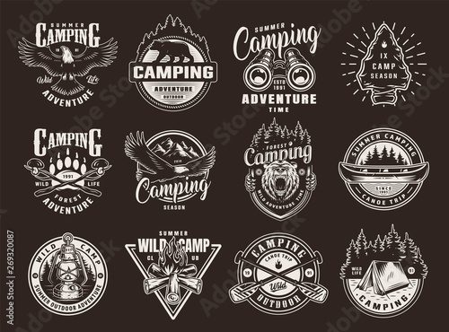 Vintage summer recreation logotypes