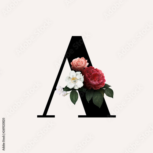Floral letter A font