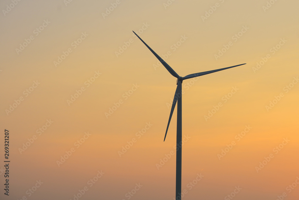Wind turbines, Renewable Energy and Energy Production with clean