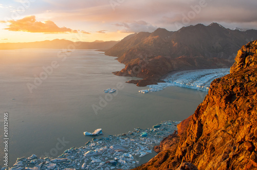 Sunset on Viedma Lake, Patagonia, Los Glaciares national park, Argentina