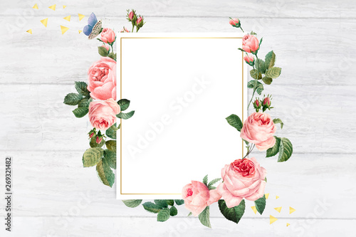 Floral framed badge