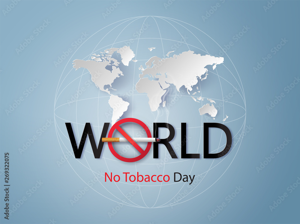 No smoking and World No Tobacco Day, Paper cut style. No smoking and World No Tobacco Day, Paper cut style.