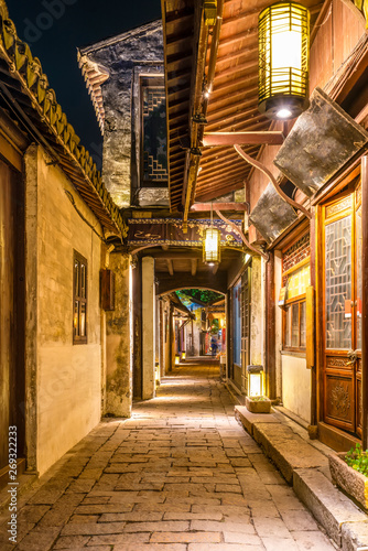 Fototapeta Naklejka Na Ścianę i Meble -  Beautiful Night View of Zhouzhuang, an Ancient Town in Jiangsu Province