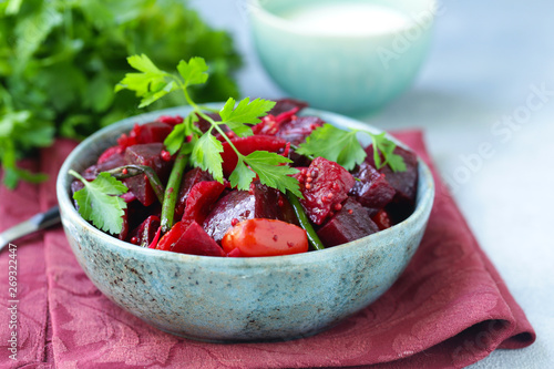 Obraz na plátně fresh red beet salad for healthy eating
