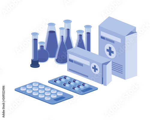 laboratory instruments in white background
