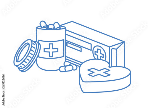 medicine drugs on white background