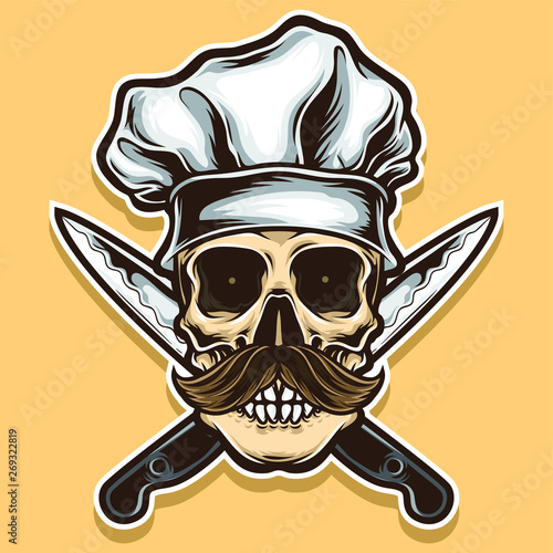 chef skull vector