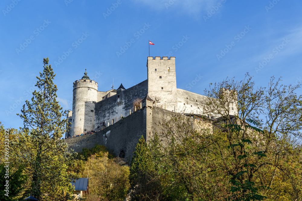 Hohensalzburg Fortress on small hill. Salzburg. Austria