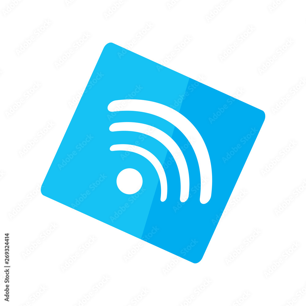 Isolated wifi symbol on a sticker - Vector Isolated wifi symbol on a sticker - Vector