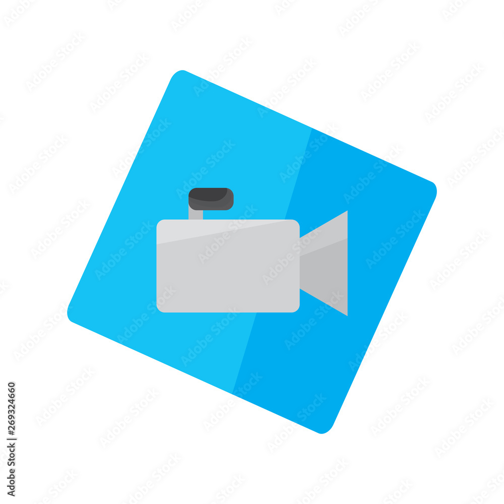 Isolated video camera symbol on a sticker - Vector Isolated video camera symbol on a sticker - Vector
