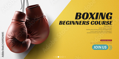 Boxing gloves banner