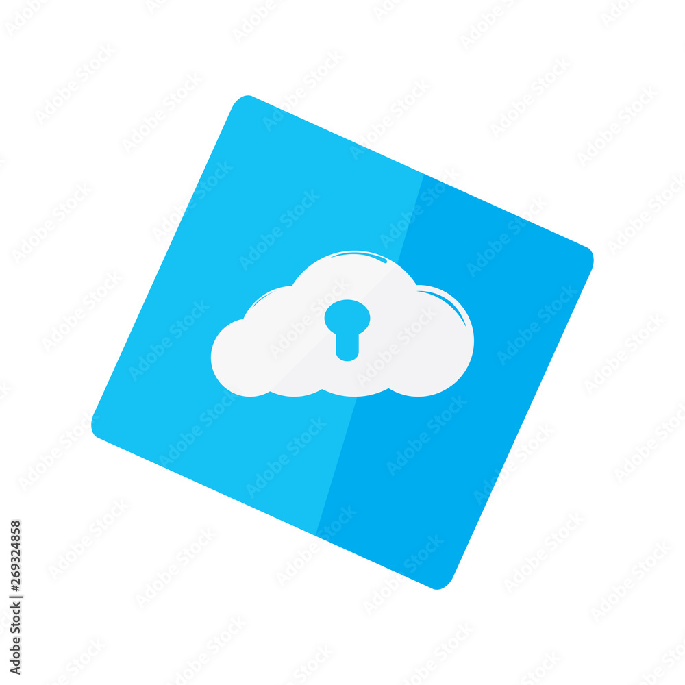 Isolated cloud computing symbol on a sticker - Vector Isolated cloud computing symbol on a sticker - Vector