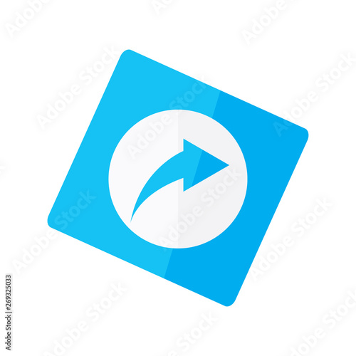 Isolated redirect symbol on a sticker - Vector