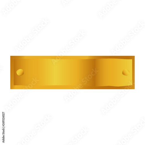 Isolated luxury golden license plate image - Vector
