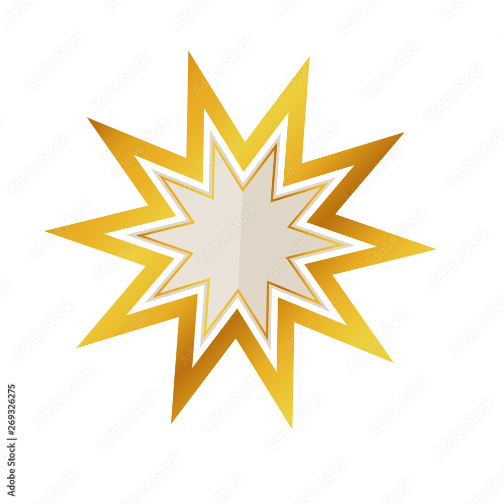 Isolated empty golden luxury star label - Vector Isolated empty golden luxury star label - Vector