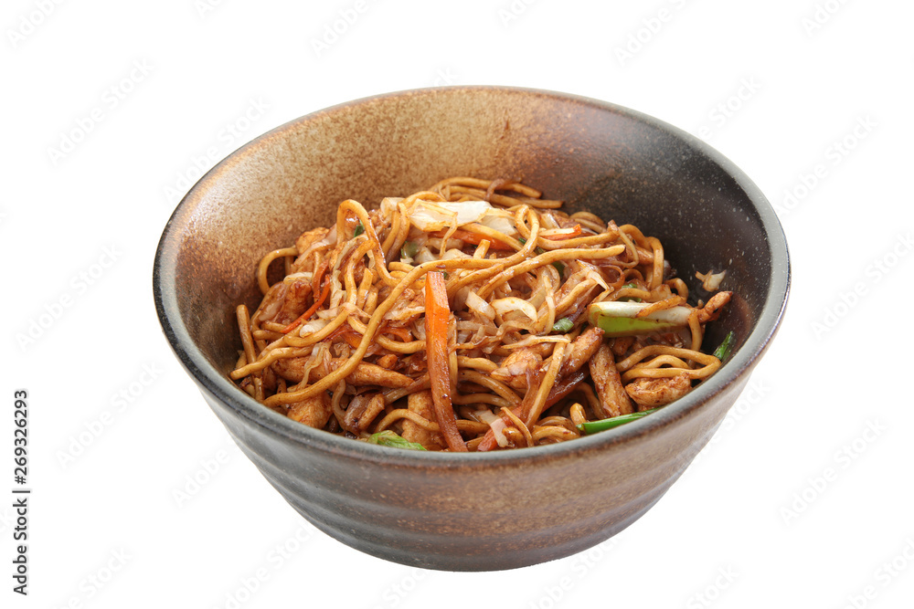 bowl of chicken noodle isolated bowl of chicken noodle isolated