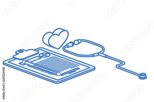 medicine objects on white background