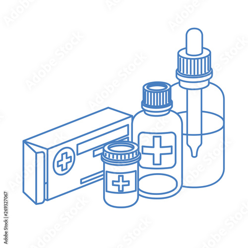 medicine drugs on white background