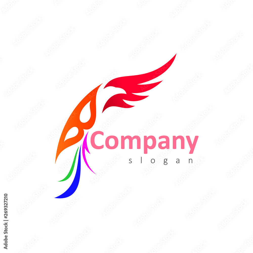 bird logo and letter B, eagle logo with letter b design template Stock ...