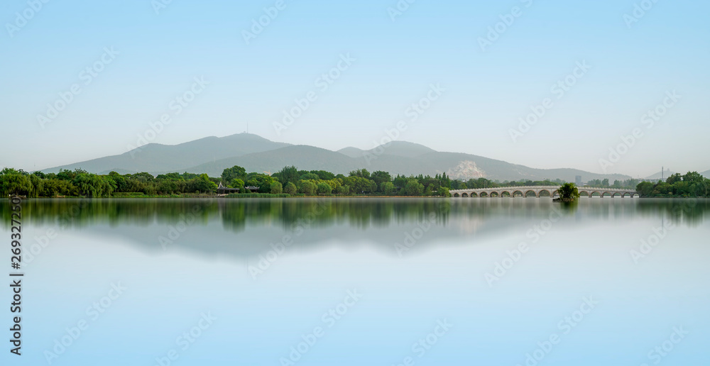 The Beautiful Landscape of Yulong Lake in Xuzhou